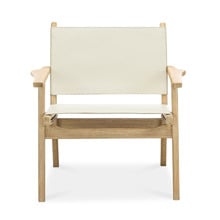 Lavell Cowhide Leather & Teak Wood Armchair